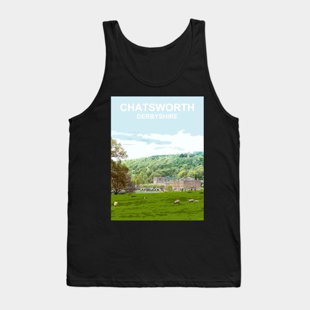 Chatsworth Derbyshire Peak District. Travel location poster Tank Top by BarbaraGlebska